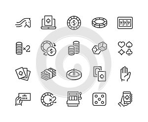 Line Gambling Icons