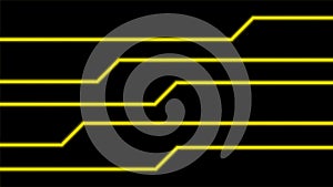 Line glow yellow on black background, modern art line glowing yellow color for technology concept, neon effect shine with yellow