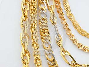 Line of gold chains