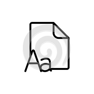 line grammar, letter file, icon on white background