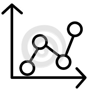 Line graph, business chart Isolated Line Vector Icon that can be easily modified or edited.