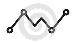 Line Graph Chart Icon for Data Analysis and Trends, vector design Generative AI