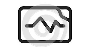 Line Graph Chart Report Data Analysis Icon, vector design Generative AI