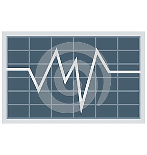 Line Graph Color Isolated Vector Icon that easily can be modified and edit.