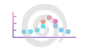 Line graph with data points for statistical analysis, vector design Generative AI