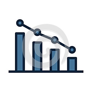 Line Graph line isolated vector icon can be easily modified and edit