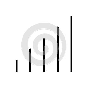 Line graph symbol for icon, simple line bar chart, icon signal for data ux ui website or mobile application, signal graph for