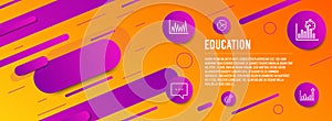 Line graph, Target and Report timer icons set. Blog, Pie chart and Efficacy signs. Market diagram, Targeting. Vector