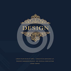 Line graphics monogram. Elegant art logo design. Emblem. Graceful template.