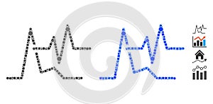 Line Graphs Composition Icon of Circle Dots