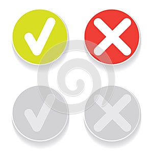 Line green check mark or check box icons set