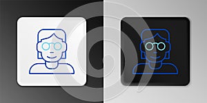 Line Hacker or coder icon isolated on grey background. Programmer developer working on code, coding, testing, debugging