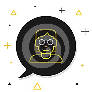 Line Hacker or coder icon isolated on white background. Programmer developer working on code, coding, testing, debugging
