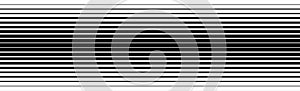 Line halftone gradient texture. Fading horizontal stripe gradation background. Repeating wide pattern backdrop. Black