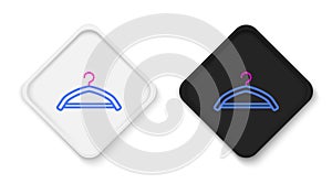 Line Hanger wardrobe icon isolated on white background. Cloakroom icon. Clothes service symbol. Laundry hanger sign photo