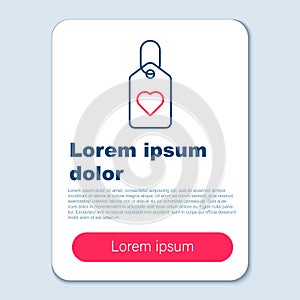 Line Heart tag icon isolated on grey background. Love symbol. Valentine day symbol. Colorful outline concept. Vector