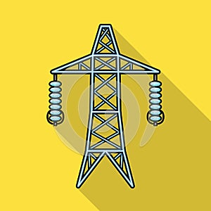 Line of high voltage vector icon.Flat vector icon isolated on white background line of high voltage.