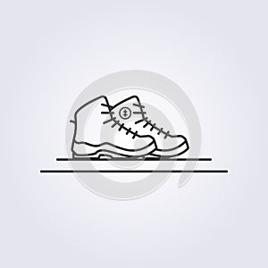 line hiking boots icon vector illustration logo design photo