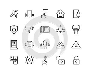 Line Home Security Icons photo