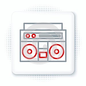 Line Home stereo with two speakers icon isolated on white background. Music system. Colorful outline concept. Vector