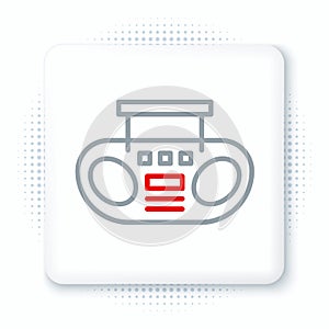 Line Home stereo with two speakers icon isolated on white background. Music system. Colorful outline concept. Vector