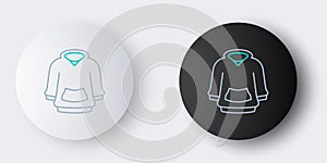 Line Hoodie icon isolated on grey background. Hooded sweatshirt. Colorful outline concept. Vector