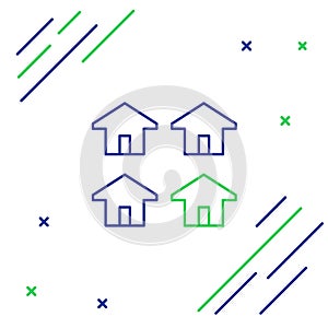 Line House icon isolated on white background. Real estate agency or cottage town elite class. Colorful outline concept