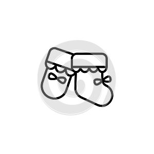 Line icon. Baby`s bootees