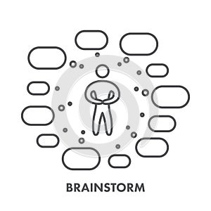 Line icon brainstorm. Vector business symbol