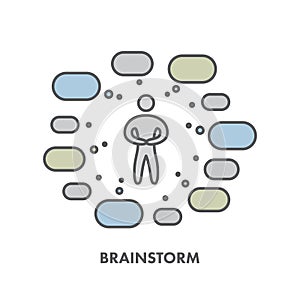 Line icon brainstorm. Vector business symbol