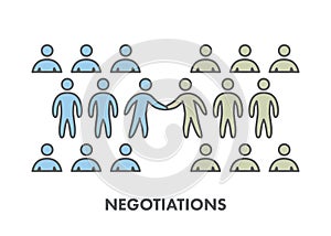 Line icon business negotiation. Vector business symbol