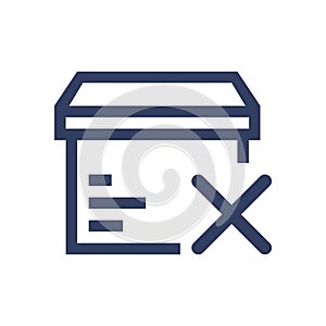 Line icon canceled box