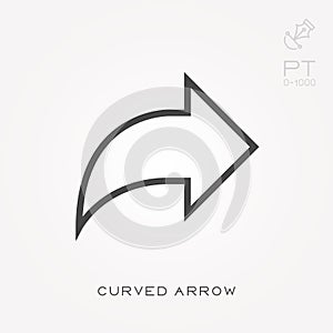 Flat vector icons with curved arrow photo
