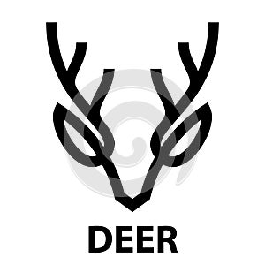 Line icon of deer head