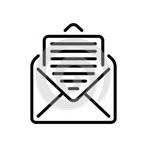 line icon design of basic open email or read email