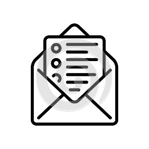 line icon design of read or open email with list of task notes