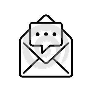 line icon design of read or open email with notif of feedback comments or opinions