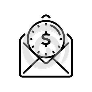 line icon design of read or open email with notif of payments and bills