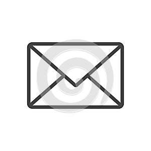 line icon envelope flat vector on white background