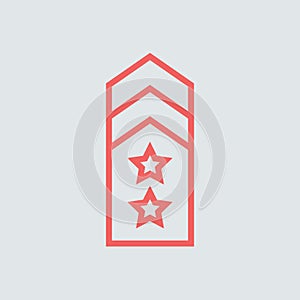 Line icon epaulet. Flat vector illustration.