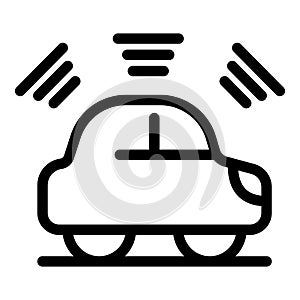 Autonomous self driving vehicle using sensor signals icon photo