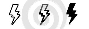 line icon High Energy Thunder and Bolt Vector Logo