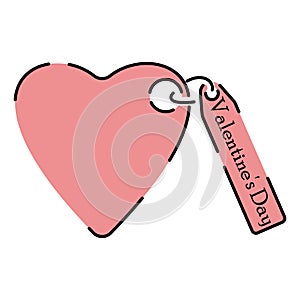 Line icon love theme set, romance, February 14, Valentine's Day. Design elements, white background. red and pink