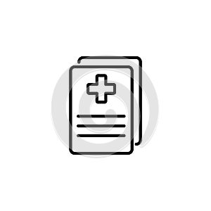 Line icon. Medical forms, medical certificate