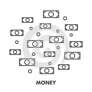 Line icon money and banking. Vector business symbol