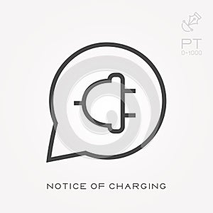 Line icon notice of charging