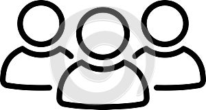 Line icon of people group as concept of teamwork or business participant