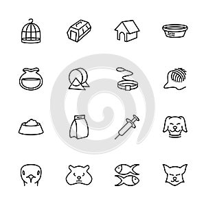 Line icon of pet, contain pet activity and related to pet shop or pet care