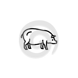 Line icon. Pig, livestock