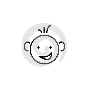 Line icon. Smiling child, fanny baby